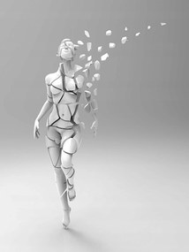 Fotótapéta Fehér absztrakt szürke alapon minimalizmus figura 184x254 +ragasztó