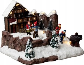 Karácsonyi Betlehem Karácsonyi Város Led Figura 14x19 cm