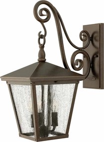 ELSTEAD HK-TRELLIS2-M TRELLIS Klasszikus Kültéri Fali Lámpa Antik Bronz, Átlátszó E14 IP44