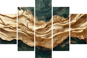 Kép - Zöld absztrakció arannyal II. (150x105 cm)
