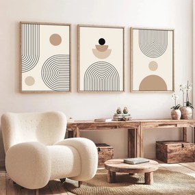 Huhu261 keretezett MDF falikép, 50 x 70 cm, 3 db-os szett