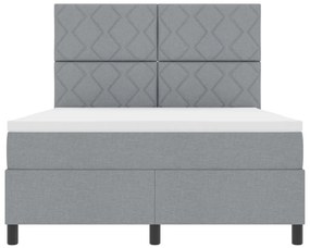 Boxspring ágy matrac világosszürke 160x200 cm szövet