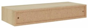 tölgyszínű MDF falra szerelhető fiókos polc 60 x 23,5 x 10 cm