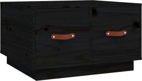 vidaXL fekete tömör fenyőfa dohányzóasztal 60x53x35 cm