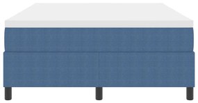 Box Spring Ágy matraccal Kék 140x200 cm Kordbársony szövet