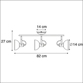 Romantikus reflektor réz 3-lámpás - Tommy
