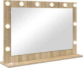 vidaXL Toalett Tükör Sonoma tölgy 80 x 55 x 18 cm Üveg és mérnöki fa