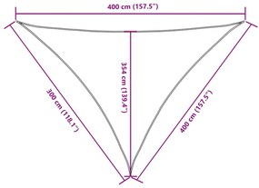 fehér háromszögű oxford-szövet napvitorla 3 x 4 x 4 m