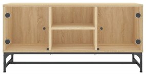 sonoma-tölgyszínű TV-szekrény üvegajtókkal 102 x 37 x 50 cm