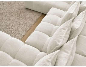 Fehér zsenília kinyitható-tárolóhelyes sarokkanapé (bal oldali-U alakú) Everest – Bobochic Paris