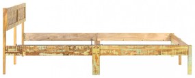 tömör újrahasznosított fa ágykeret 200 x 200 cm