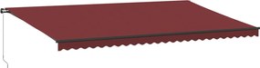 Burgundi vörös kézzel kihúzható napellenző 600 x 350 cm