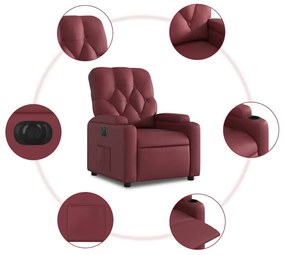 vidaXL bordó műbőr elektromos dönthető fotel