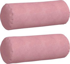 vidaXL Hengerpárnák 2 pcs Rózsaszín Ø 25 x 70 cm Bársonyos szövet