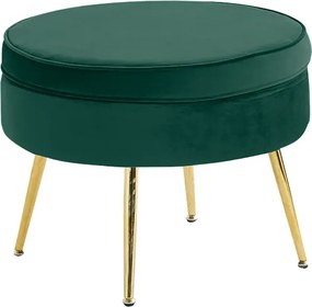 Luxus zsámoly/puff, smaragd Velvet szövet/króm arany, Art-deco, NOBLIN TYP 1