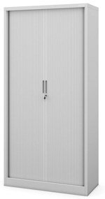 Fém szekrény harmonika ajtókkal DAMIAN, 900 x 1850 x 450 mm, szürke