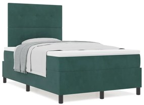 Boxspring Ágy Matraccal Sötét Zöld Kis Kettős Bársony