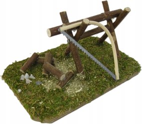 Fűrészkecske betlehemfűrészlappal, 7cm magas