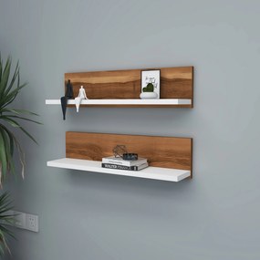 Fali polc Shelf - Diós, Fehér
