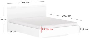 Franciaágy 160 cm Leona (fehér) (matrac és ágyrács nélkül). 1053003