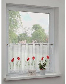 Fehér fényáteresztő függöny 155x45 cm Poppies – Sehlbach