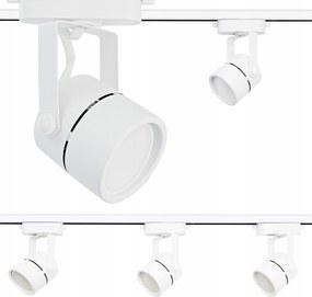 3x Spot Reflektor Szett Mozgatható Fehér GU10 Sín 1m 100cm