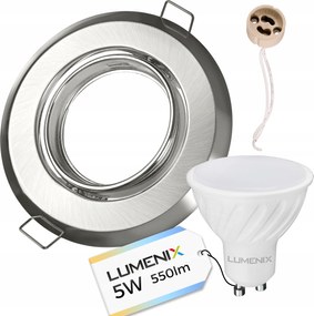 GU10 5W Led izzó szett Mennyezeti lámpatest Süllyesztett Szatén Kerek