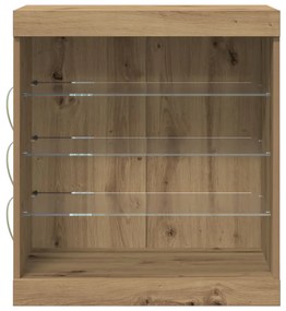 Oldalszekrény LED fényekkel, Kézműves tölgy 60,5x37x67 cm