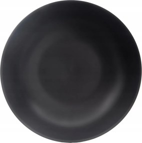 Ebédlőtányér nagy mély leveses kerámia Fekete 20,5cm 800 ml