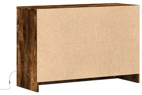 füstös tölgy színű szerelt fa LED-es TV-szekrény 91x34x61 cm