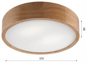 Fürdőszobai mennyezeti lámpa OAK 3xE27/15W/230V tölgy, átm. 37 cm IP54