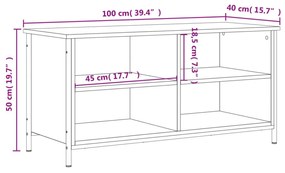 szürke sonoma színű szerelt fa TV-szekrény 100x40x50 cm