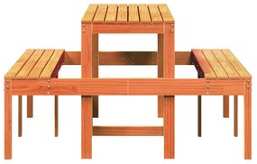viaszbarna tömör fenyőfa piknik asztal 160 x 134 x 75 cm