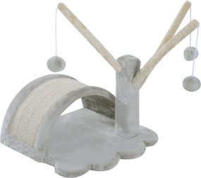 PawHut 40 cm-es Macska Karcoló Oszlop Kis Macska Torony Barlanggal, 2 Játékgolyóval, Karcoló Szőnyeggel, Macska Karcoló Fával, Mászófával Kis és Nagy