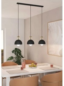 Eglo 99694 - Csillár zsinóron CALMANERA 3xE27/40W/230V fekete