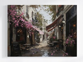 Vászonkép Canvas Város Utca Kávézók Kocsma Virágok Rózsák 80x60