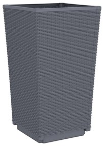 2 db szürke polipropilén kerti ültetőláda 32,5 x 32,5 x 57 cm
