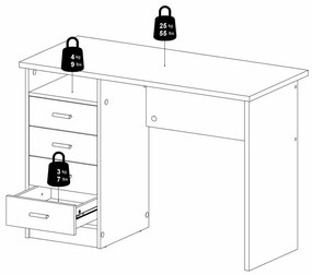 Felix II íróasztal, fehér