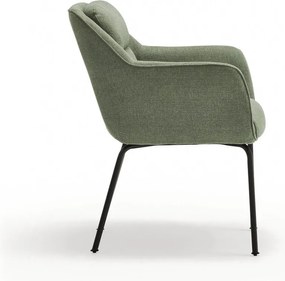 Zöld kárpitozott karfás étkezőfotel Sadira – Teulat
