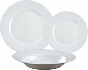 Eva étkészlet edzett üveg fehér tányérok 18 részes