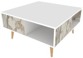 Dohányzóasztal Ronasotta 1 (fehér + kő + fa). 1106462