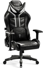 Gamer szék műbőr Small Size, fekete-fehér: Diablo X-Ray 2.0
