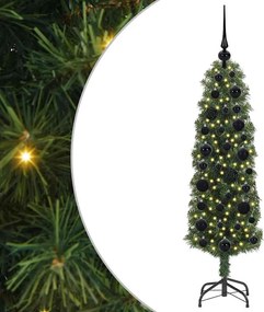 vidaXL Mű karácsonyfa 150 LED-del Zöld 120 cm PVC, acél és műanyag