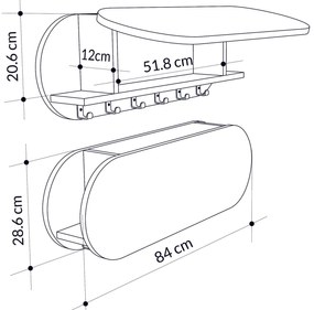 Fali fogas Kroma Hanger - White