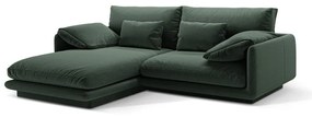 Sötétzöld sarokkanapé (bal oldali) Torino – Micadoni Home