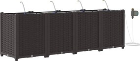 vidaXL Kerti cserép 4 pcs Barna Acél