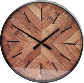 Falióra halszálka Fa Utánzat Nagy kerek fali akasztós 50 cm