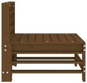 2 db mézbarna tömör fenyőfa kerti középső kanapé