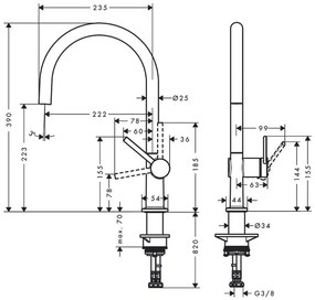 Hansgrohe Talis M54, konyhai csaptelep 220, 1jet, króm, HAN-72804000