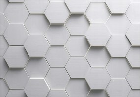 Gyerek Fotótapéta 3D Hexagonok Szürke Gyerekszobába 200x140